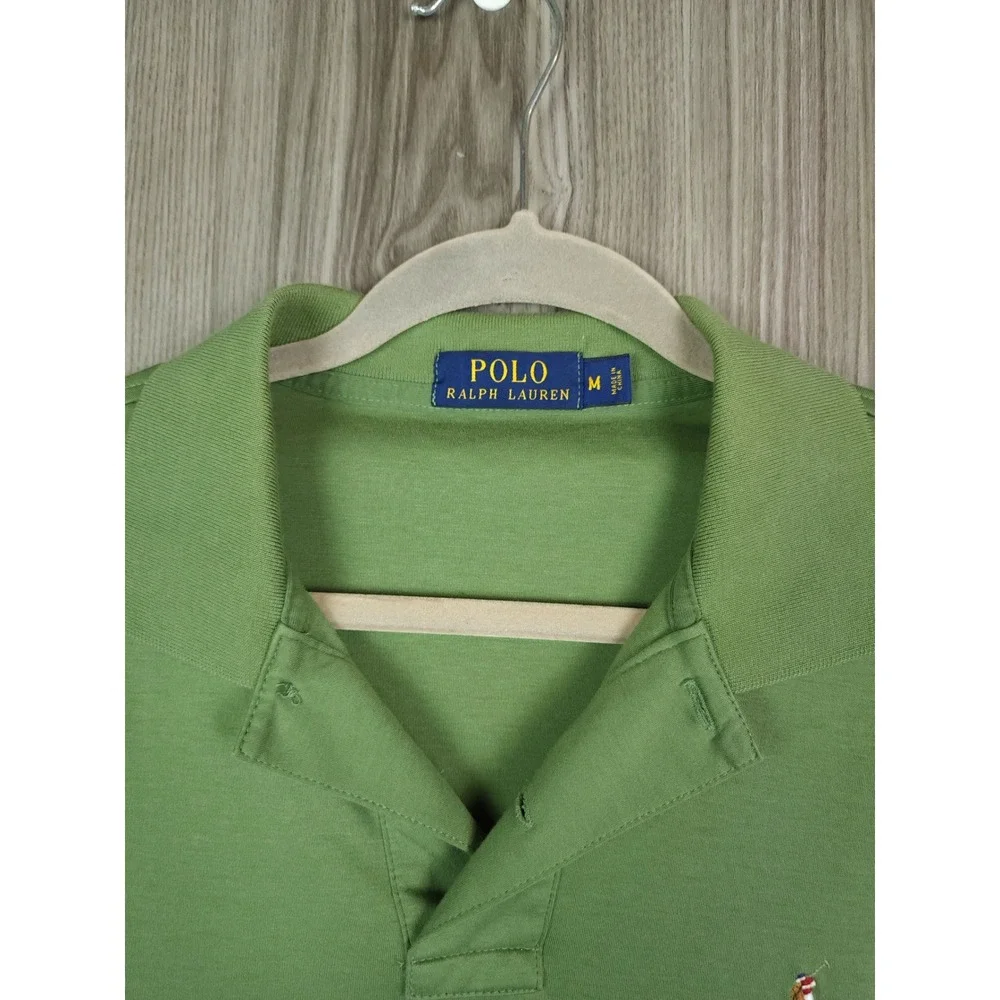 Polo Ralph Lauren Mens Green Short Sleeve Cotton Polo Shirt Size Medium